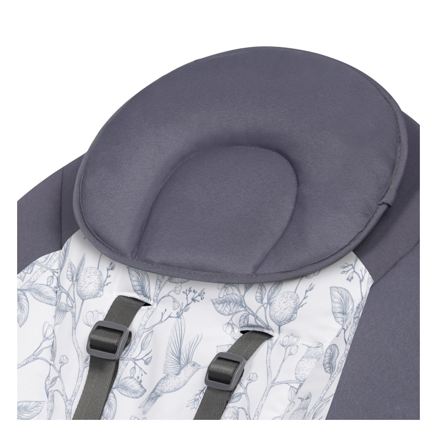 Lionelo - Babygunga med melodier RALF 4xAA Grå Vit + fjärrkontroll