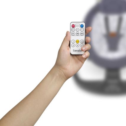 Lionelo - Babygunga med melodier RALF 4xAA Grå Vit + fjärrkontroll