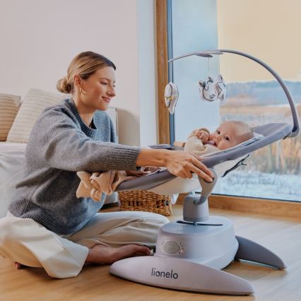 Lionelo - Babygunga med musik MELL Grey Stone 4xAA + fjärrkontroll