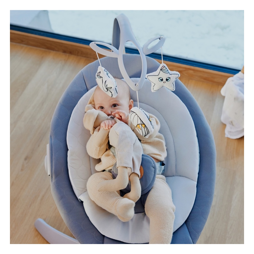 Lionelo - Babygunga med musik MELL Grey Stone 4xAA + fjärrkontroll