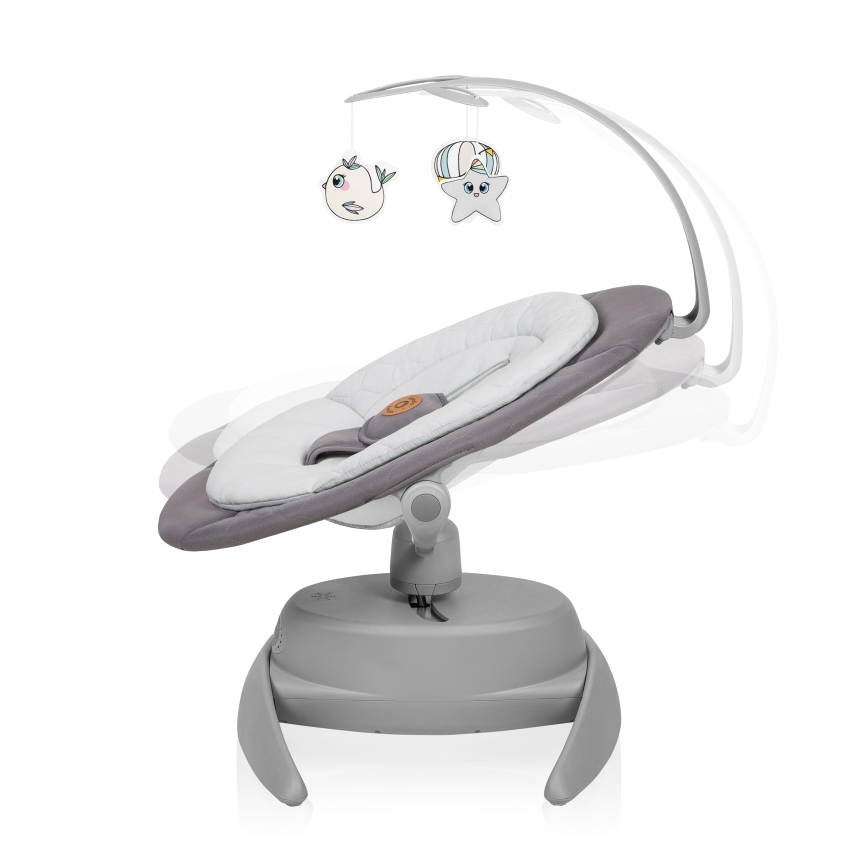 Lionelo - Babygunga med musik MELL Grey Stone 4xAA + fjärrkontroll