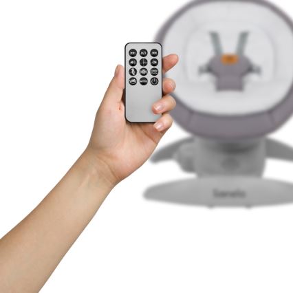 Lionelo - Babygunga med musik MELL Grey Stone 4xAA + fjärrkontroll