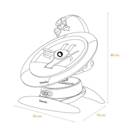 Lionelo - Babygunga med musik MELL Grey Stone 4xAA + fjärrkontroll