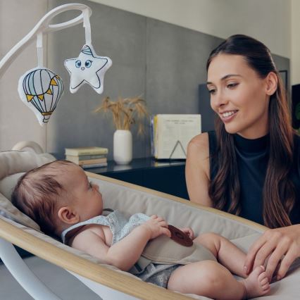 Lionelo - Babygunga med musik OLIVIA Beige Natural + fjärrkontroll