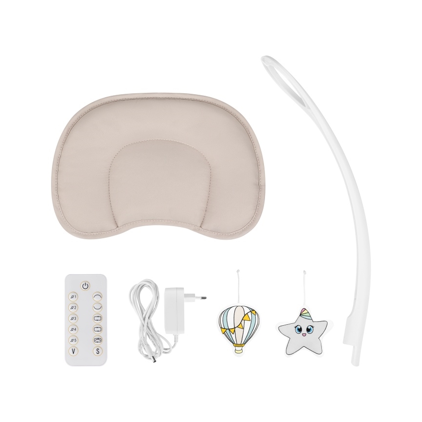 Lionelo - Babygunga med musik OLIVIA Beige Natural + fjärrkontroll