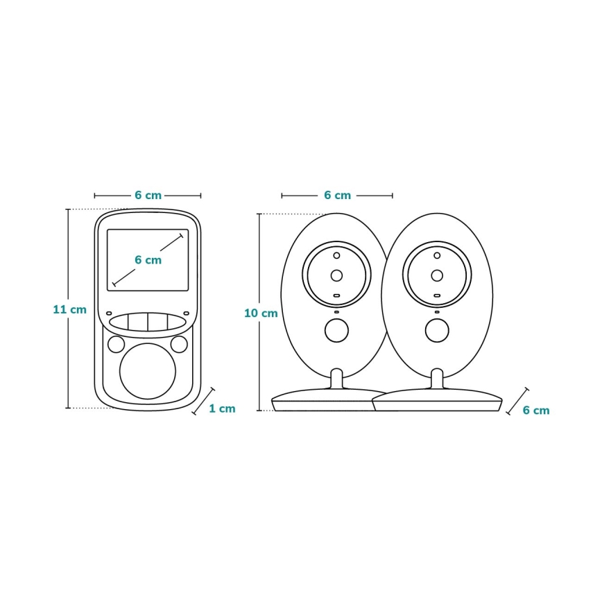 Lionelo - Babymonitor med display BABYLINE 5.1 230V 1000 mAh