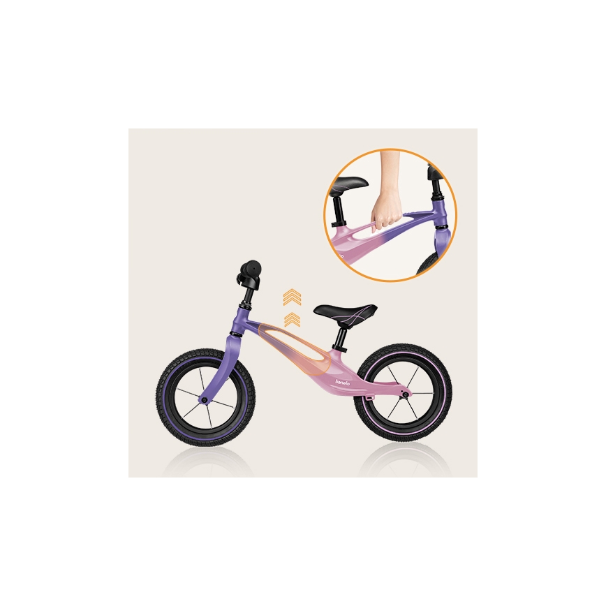 Lionelo - Balanscykel BART AIR lila/rosa