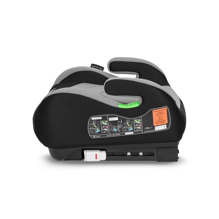 Lionelo - Bälteskudde för bil LUUK FIX i-Size 125-150 cm svart/grå