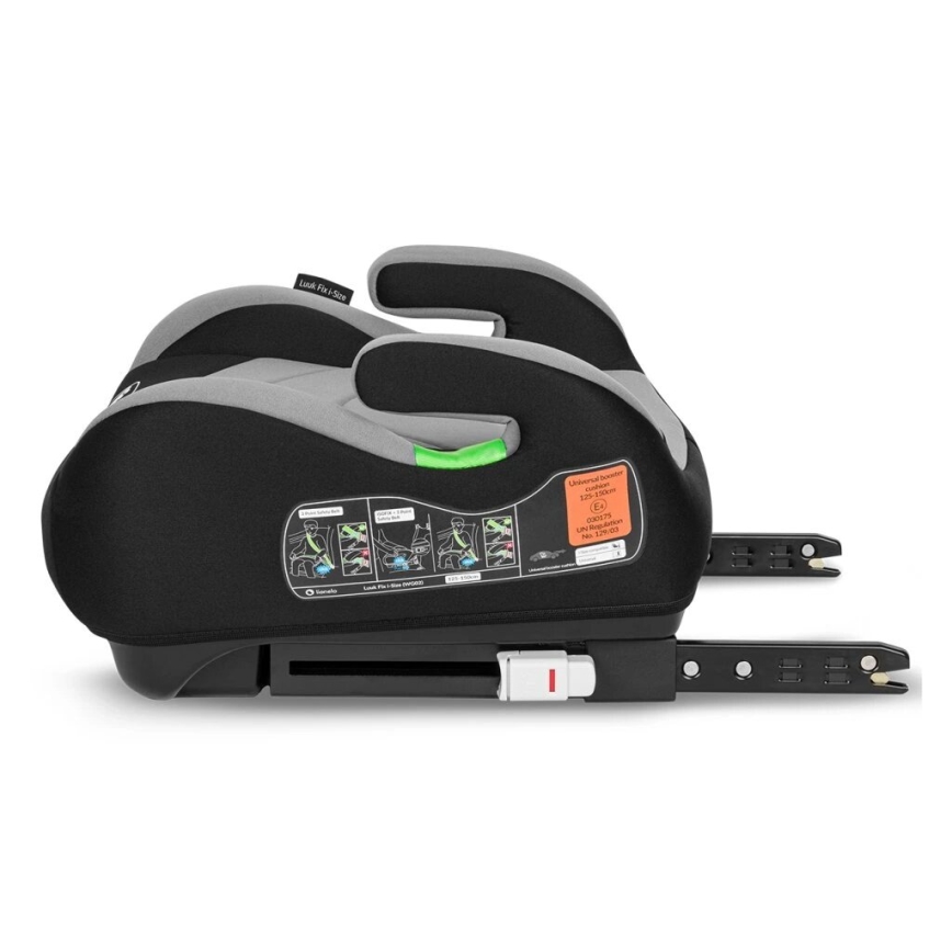 Lionelo - Bälteskudde för bil LUUK FIX i-Size 125-150 cm svart/grå