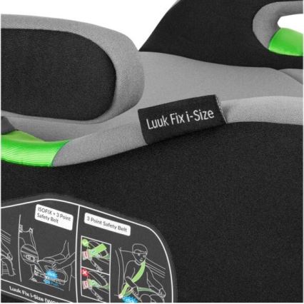 Lionelo - Bälteskudde för bil LUUK FIX i-Size 125-150 cm svart/grå