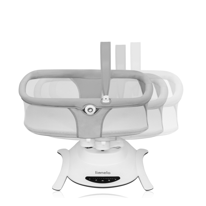 Lionelo - Babygunga med musik 2-i-1 BELLA 4xAA Grå betong + fjärrkontroll