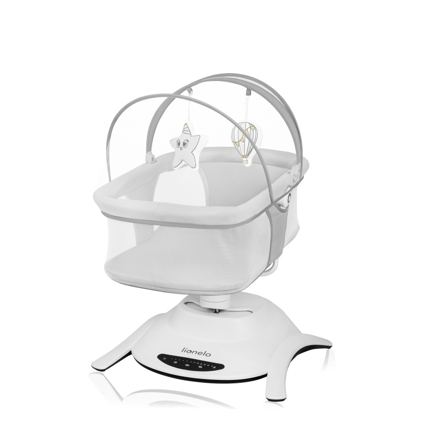 Lionelo - Babygunga med musik 2-i-1 BELLA 4xAA Grå betong + fjärrkontroll