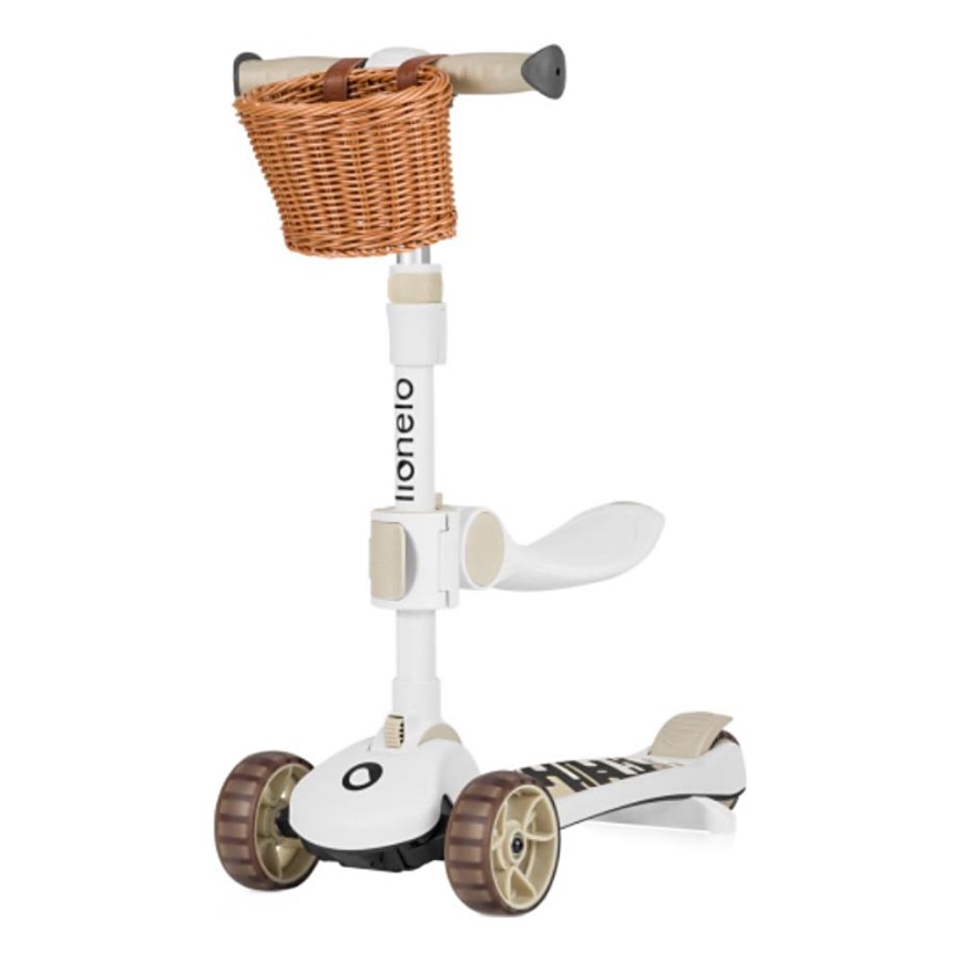 Lionelo - Barnkickbike 2-i-1 FRANKY vit/beige