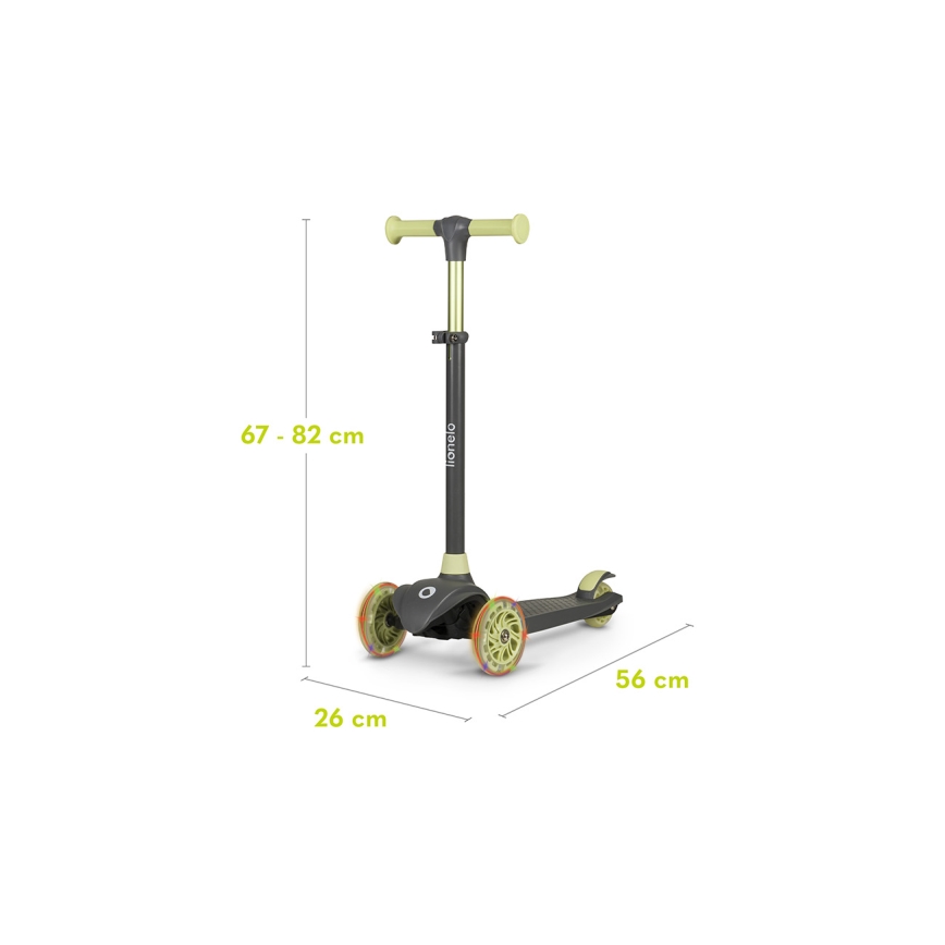 Lionelo - Barnscooter JESSY 3xAA grå/grön