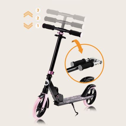 Lionelo - Barnscooter LUCA svart/rosa