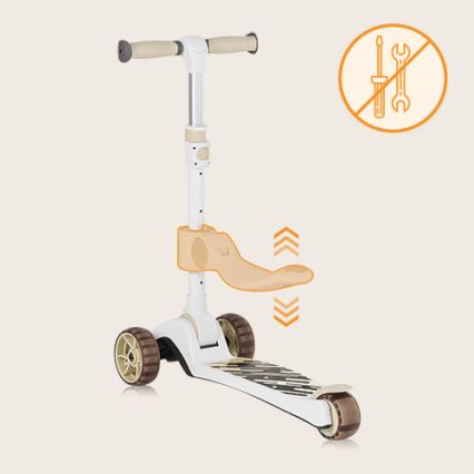Lionelo - Barnsparkcykel 2-i-1 FRANKY vit/beige