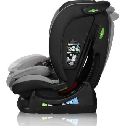 Lionelo - Bilbarnstol AART i-Size 40-150 cm svart/grå