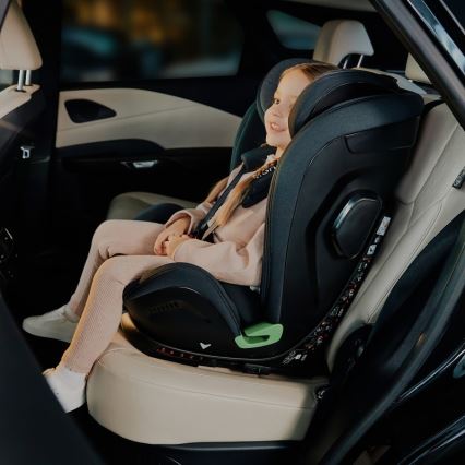 Lionelo - Bilbarnstol HARPER i-Size med roterbar bas 76-150 cm Black Carbon