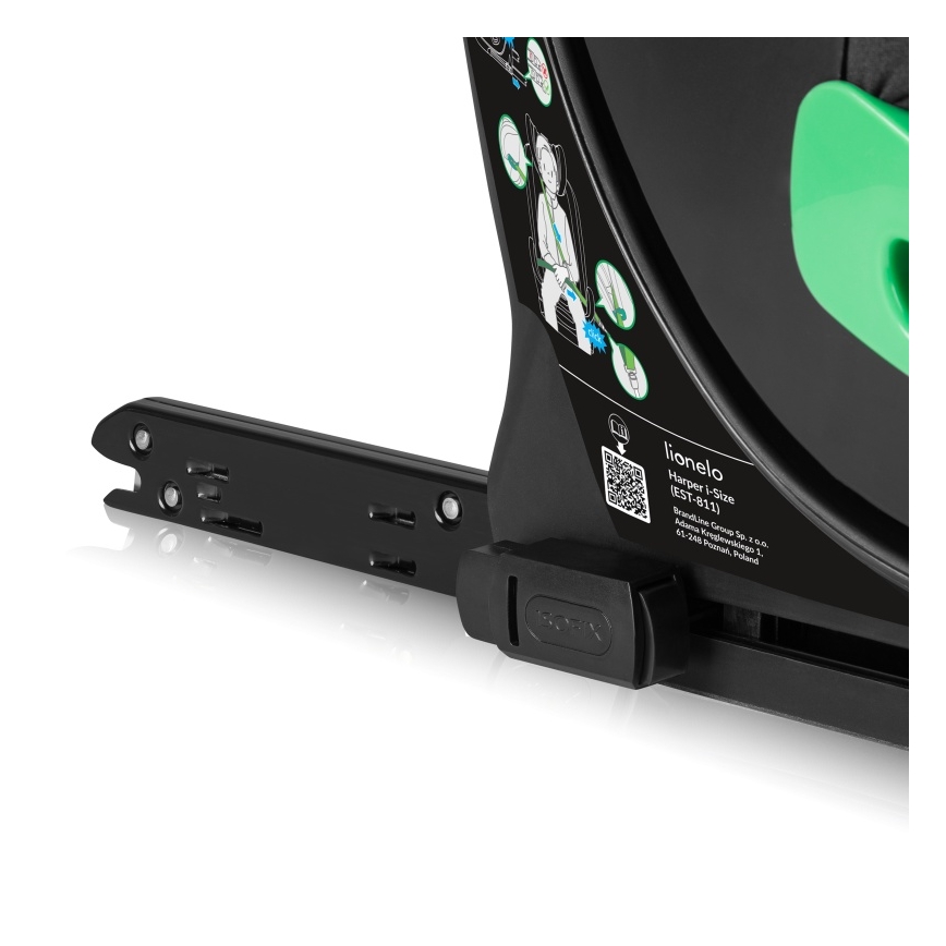 Lionelo - Bilbarnstol HARPER i-Size med roterbar bas 76-150 cm Black Carbon