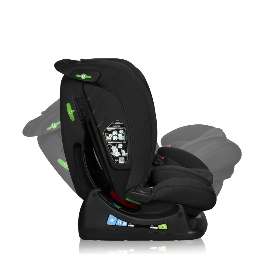 Lionelo - Bilbarnstol IZZY i-Size 40-150 cm Svart Carbon