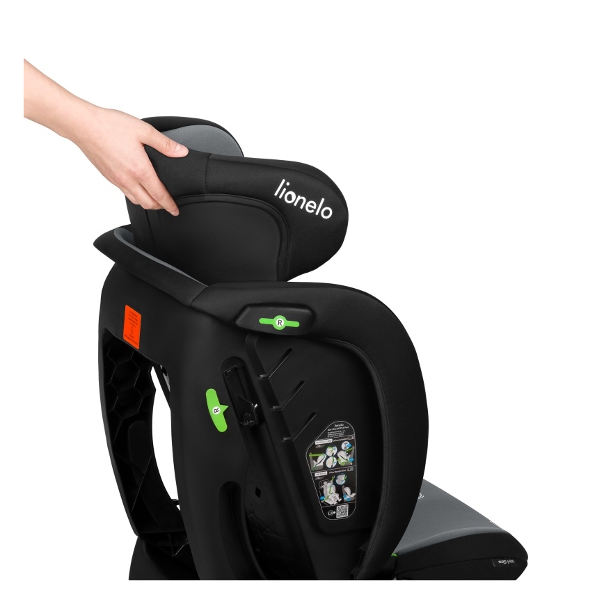 Lionelo - Bilbarnstol IZZY i-Size 40-150 cm Svart/Grå
