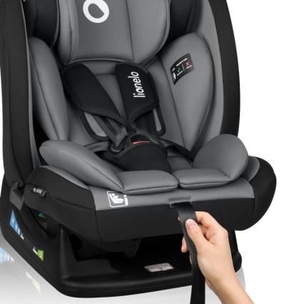 Lionelo - Bilbarnstol IZZY i-Size 40-150 cm Svart/Grå