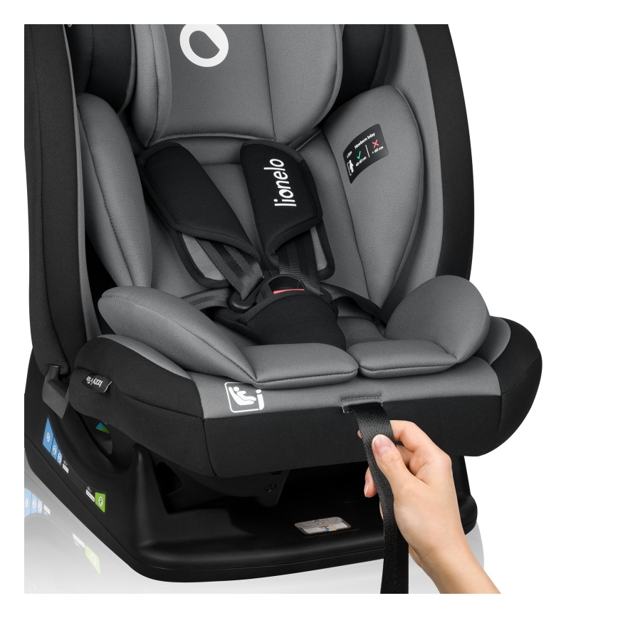 Lionelo - Bilbarnstol IZZY i-Size 40-150 cm Svart/Grå