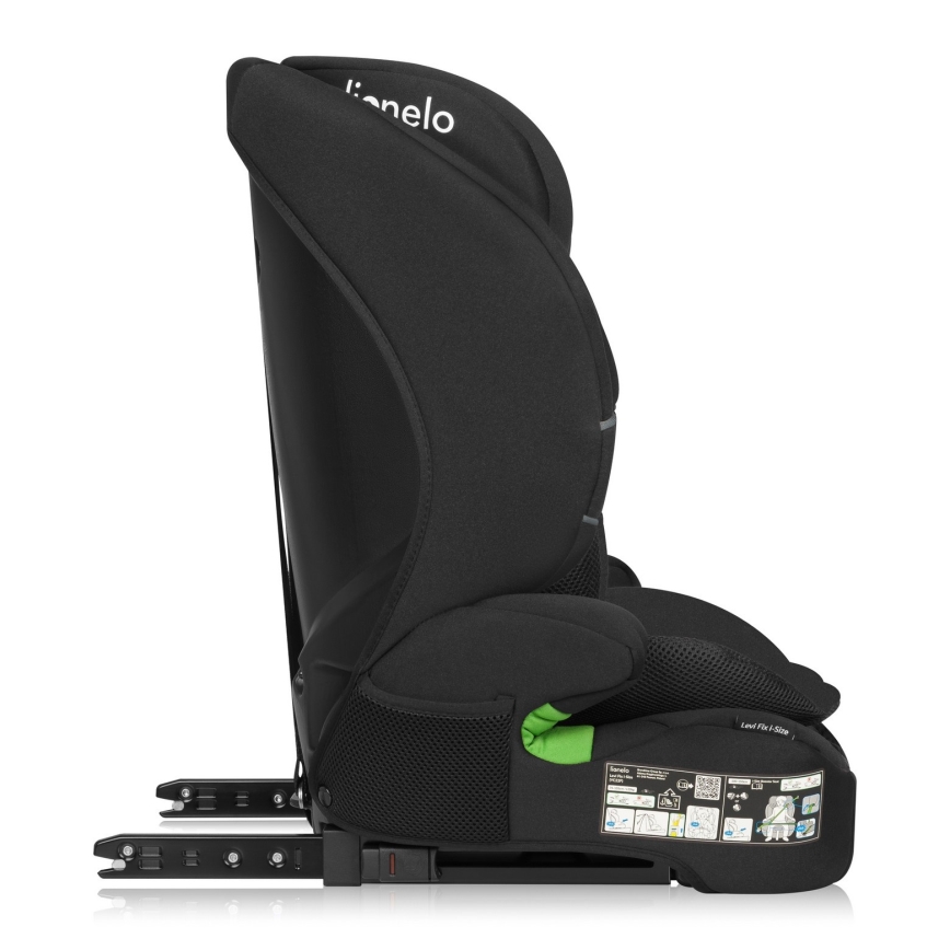 Lionelo - Bilbarnstol LEVI FIX i-Size 76-150 cm Svart kolfiber