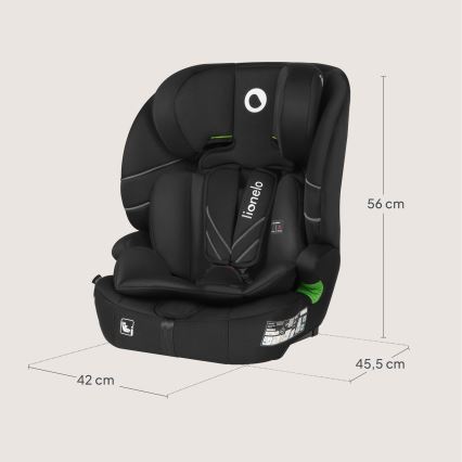 Lionelo - Bilbarnstol LEVI FIX i-Size 76-150 cm Svart kolfiber