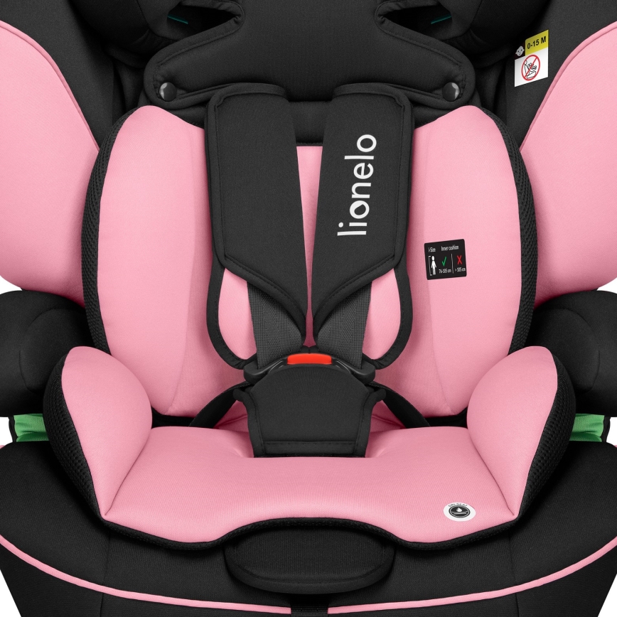 Lionelo - Bilbarnstol LEVI i-Size 76-150 cm Rosa Baby
