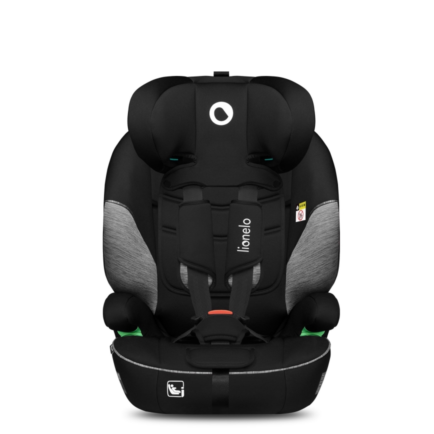 Lionelo - Bilbarnstol LEVI i-Size 76-150 cm Svart/Grå