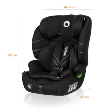 Lionelo - Bilbarnstol LEVI ONE i-Size 76-150 cm svart