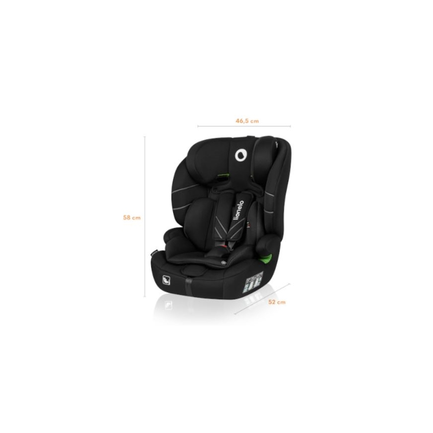 Lionelo - Bilbarnstol LEVI ONE i-Size 76-150 cm svart