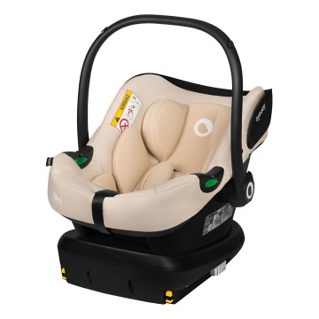 Lionelo - Bilbarnstol med bas ASTRID SET i-Size 40-87 cm Beige Sand