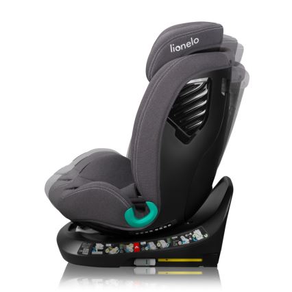 Lionelo - Bilbarnstol med roterbar bas BASTIAAN ONE i-Size 40-150 cm Grey Stone