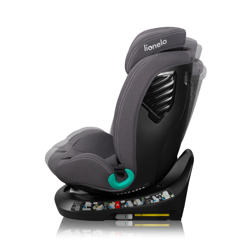 Lionelo - Bilbarnstol med roterbar bas BASTIAAN ONE i-Size 40-150 cm Grey Stone