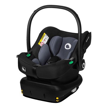Lionelo - Bilbarnstol med medföljande roterbar bas ASTRID SET i-Size 40-87 cm Svart/Grå