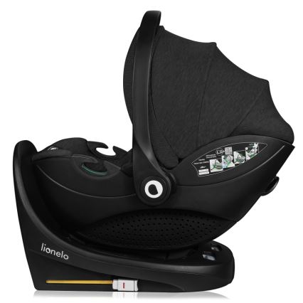Lionelo - Bilbarnstol med roterbar bas MOXIE SET i-Size 40-87 cm Black Carbon