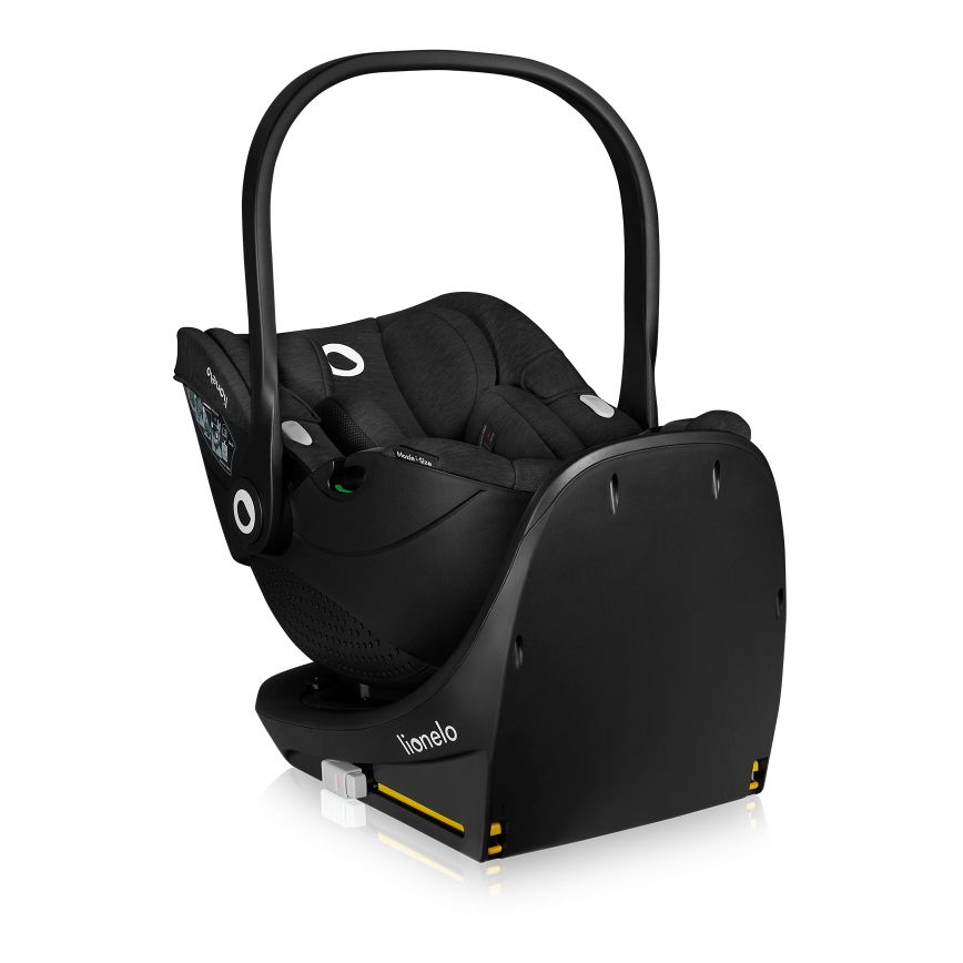Lionelo - Bilbarnstol med roterbar bas MOXIE SET i-Size 40-87 cm Black Carbon