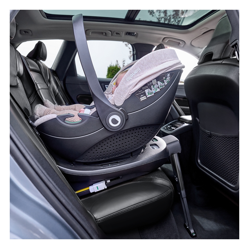 Lionelo - Bilbarnstol med roterbar bas MOXIE SET i-Size 40-87 cm Rosa malva