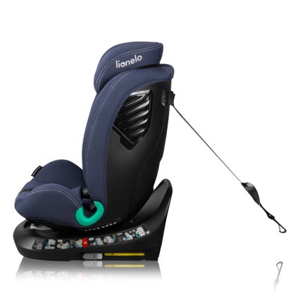 Lionelo - Roterbar bilbarnstol med bas BASTIAAN ONE i-Size 40-150 cm navyblå