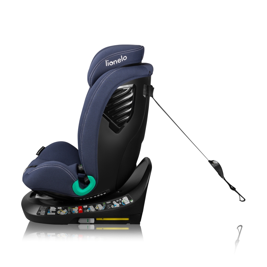 Lionelo - Roterbar bilbarnstol med bas BASTIAAN ONE i-Size 40-150 cm navyblå
