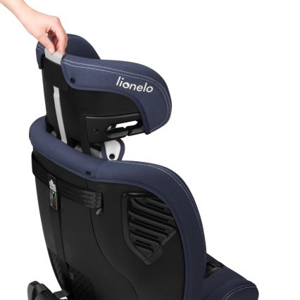 Lionelo - Roterbar bilbarnstol med bas BASTIAAN ONE i-Size 40-150 cm navyblå