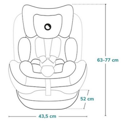 Lionelo - Roterbar bilbarnstol med bas BASTIAAN ONE i-Size 40-150 cm navyblå