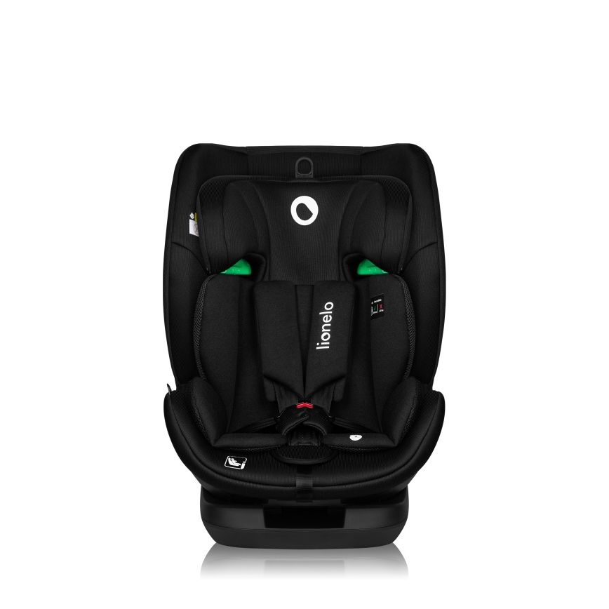 Lionelo - Bilbarnstol med vridbar bas LAVENDER i-Size 76-150 cm Black Carbon