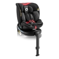 Lionelo - Bilbarnstol med vridbar bas NAVY i-Size 40-150 cm svart/röd