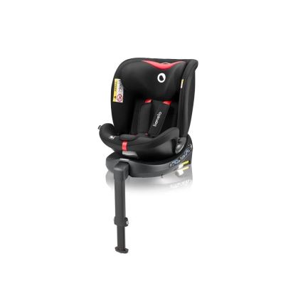 Lionelo - Bilbarnstol med vridbar bas NAVY i-Size 40-150 cm svart/röd
