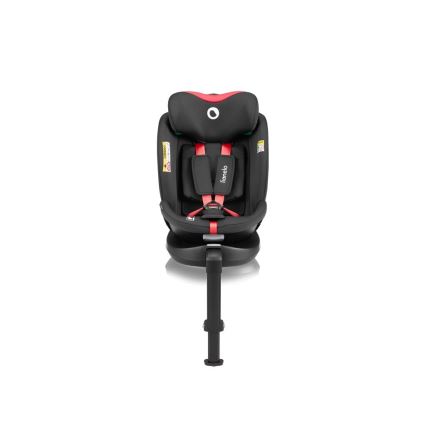 Lionelo - Bilbarnstol med vridbar bas NAVY i-Size 40-150 cm svart/röd