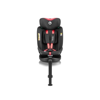 Lionelo - Bilbarnstol med vridbar bas NAVY i-Size 40-150 cm svart/röd