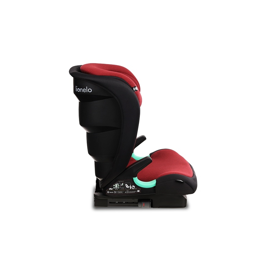 Lionelo - Bilbarnstol NEAL i-Size 100-150 cm Bordeauxröd
